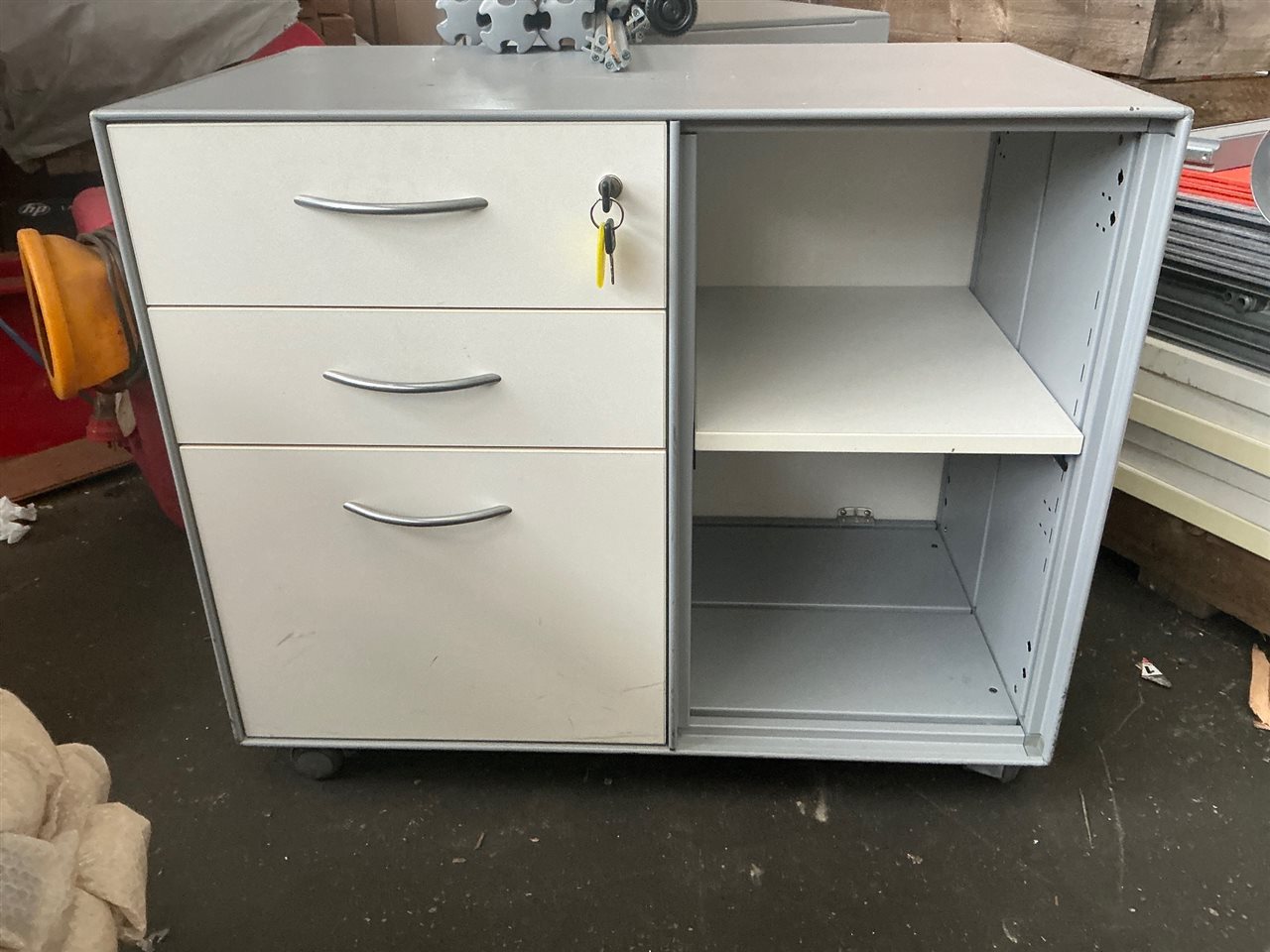 Mobile Personal File/Storage Cupboard, Metal, 800x470x670mmH, with Keys