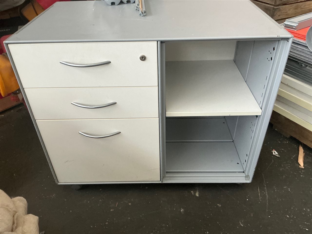 Mobile Personal File/Storage Cupboard, Metal, 800x470x670mmH.Without Keys Thumbnail