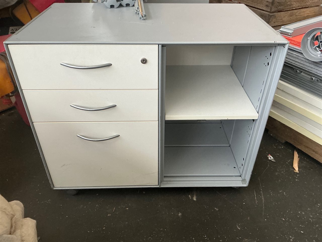 Mobile Personal File/Storage Cupboard, Metal, 800x470x670mmH.Without Keys