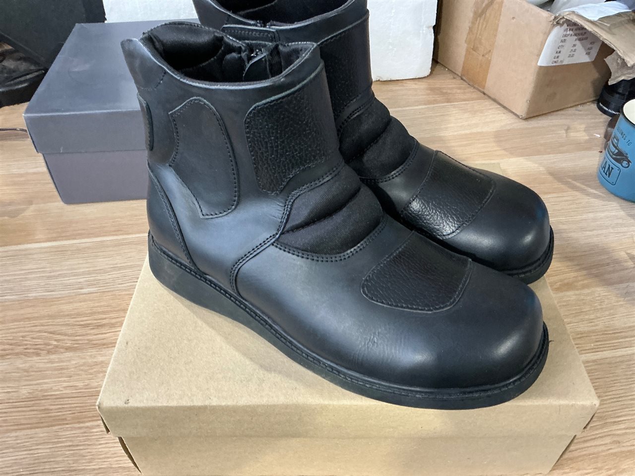 Boots Black Zip Up - Size  10