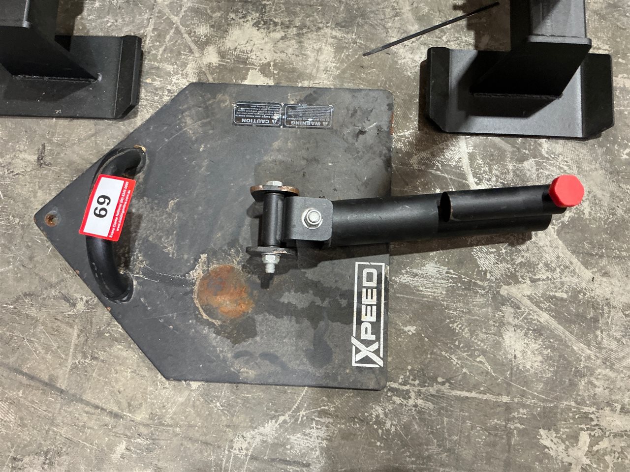 Xpeed Portable Landmine Base, Steel Plate with Pivoting Barbell Sleeve