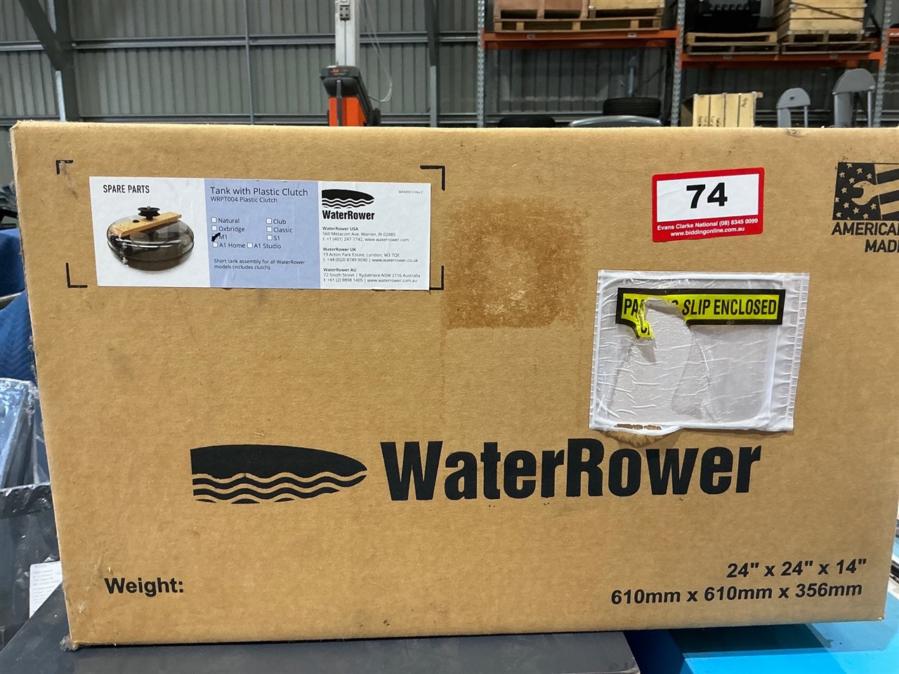 WaterRower Short Tank Assembly with Plastic Clutch, WRPT004, M1, newBoxed
