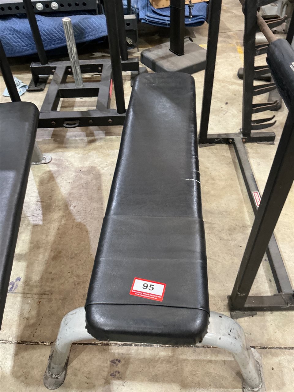Flat Weight Bench, Grey Steel Frame with Black Vinyl Pad