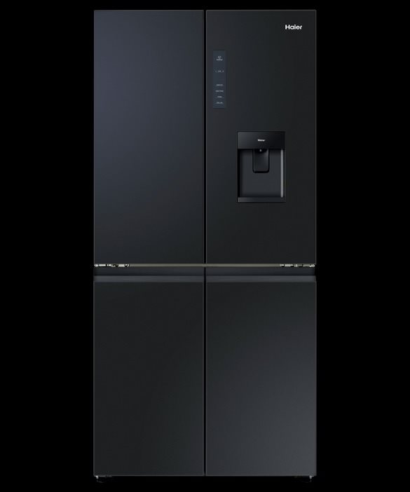 Haier 508L 600 Series Quad Door Refrigerator, Water Dispenser, Black, Model Number: HRF580YHC - RRP $1,399