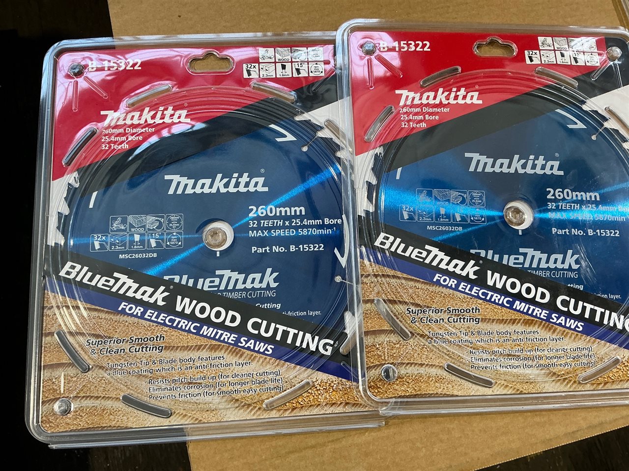 MAKITA Timber Circular Saw Blades  -260 mm - Quantity of 2