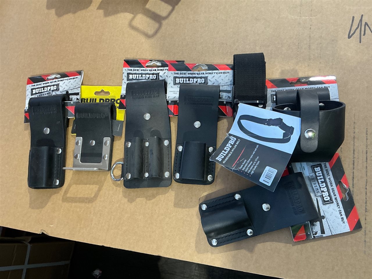 Build Pro Belt Tool Pouches - Asstd Quantity of 6 and Belt