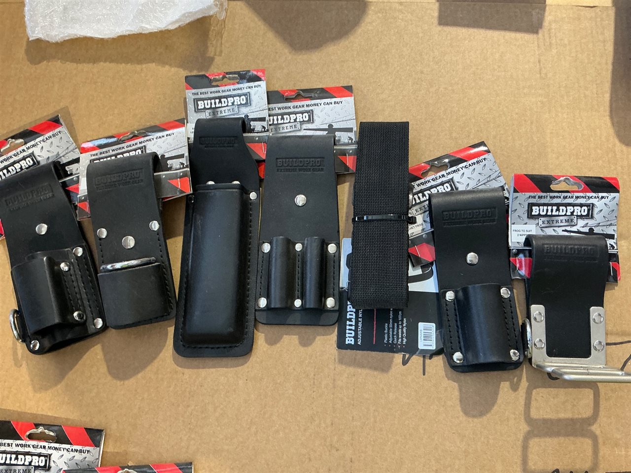 Build Pro Belt Tool Pouches - Asstd Quantity of 6 and Belt