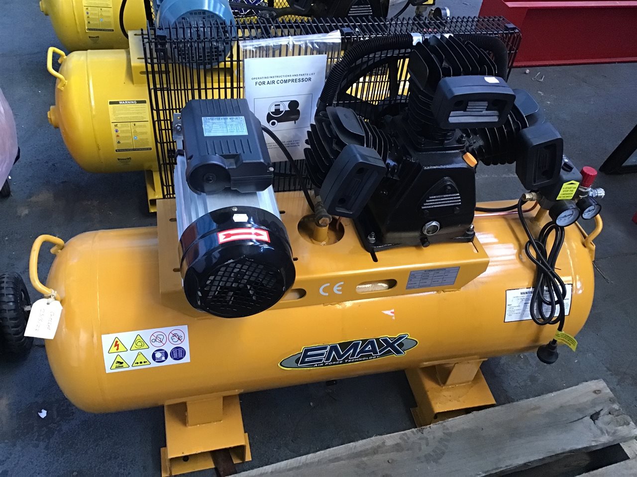 Emax 3Hp Belt Drive Air Compressor 100L Tank - Model Number T B -30100- RRP $2100 - Comes in Sealed Timber Crate(137 kg.)