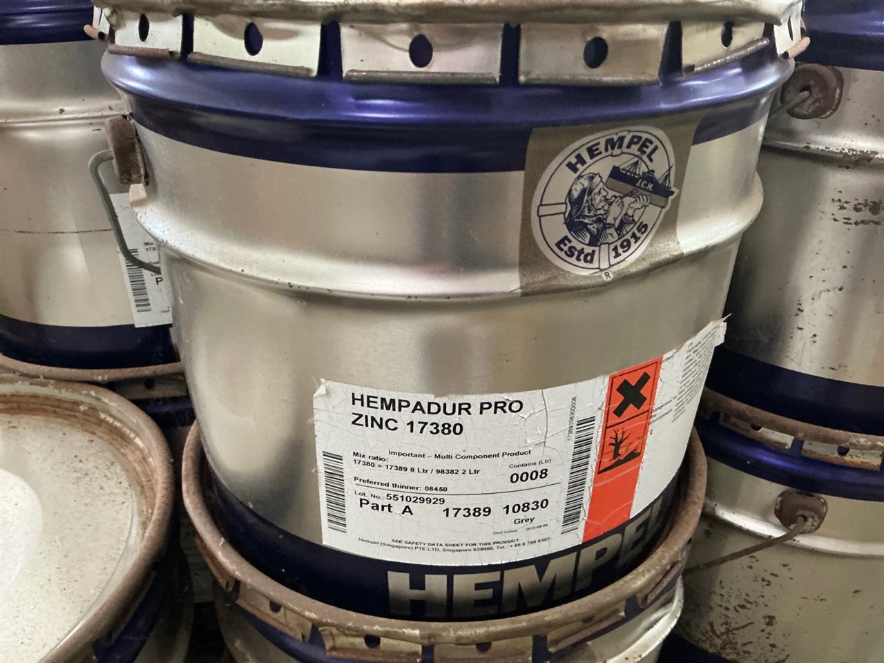 Hempadur Pro Zinc Paint- Grey Epoxy Primer - Part A  -Quantity of 21 Drums - )  Collect From Penfield Gardens