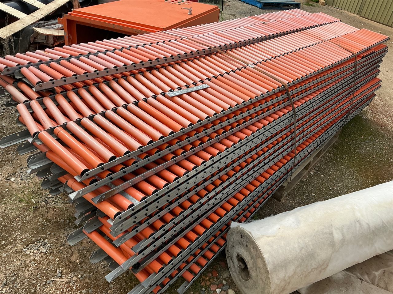 Conveyor Rollers -Quantity of Approx 60 - Pallet Lot - Size 250 x 3 Metre Long   ( From Penfield Gardens )