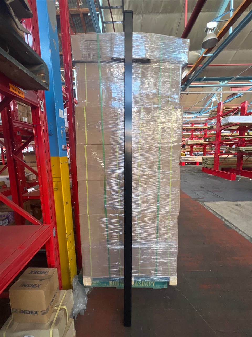 Black Security Steel Fence Post, Galvanised & Powder Coated, 2700mm, 65mm x 65mm x 2mm, IRP $90
