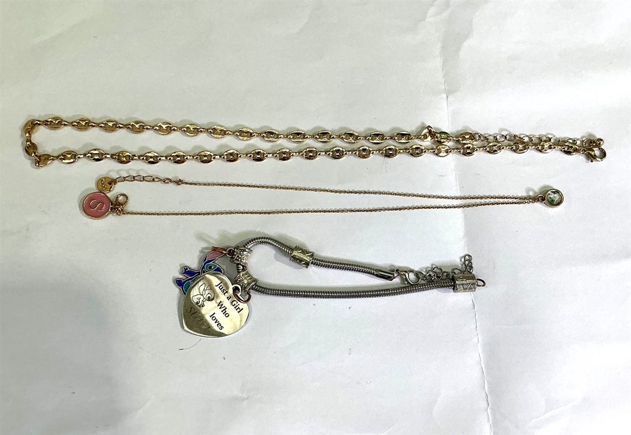 Costume Jewellery - Neck-chains x 2 and Bracelet