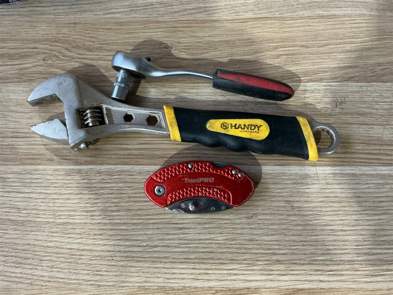 Spanner and Box Cutter and Small Ratchet Handle