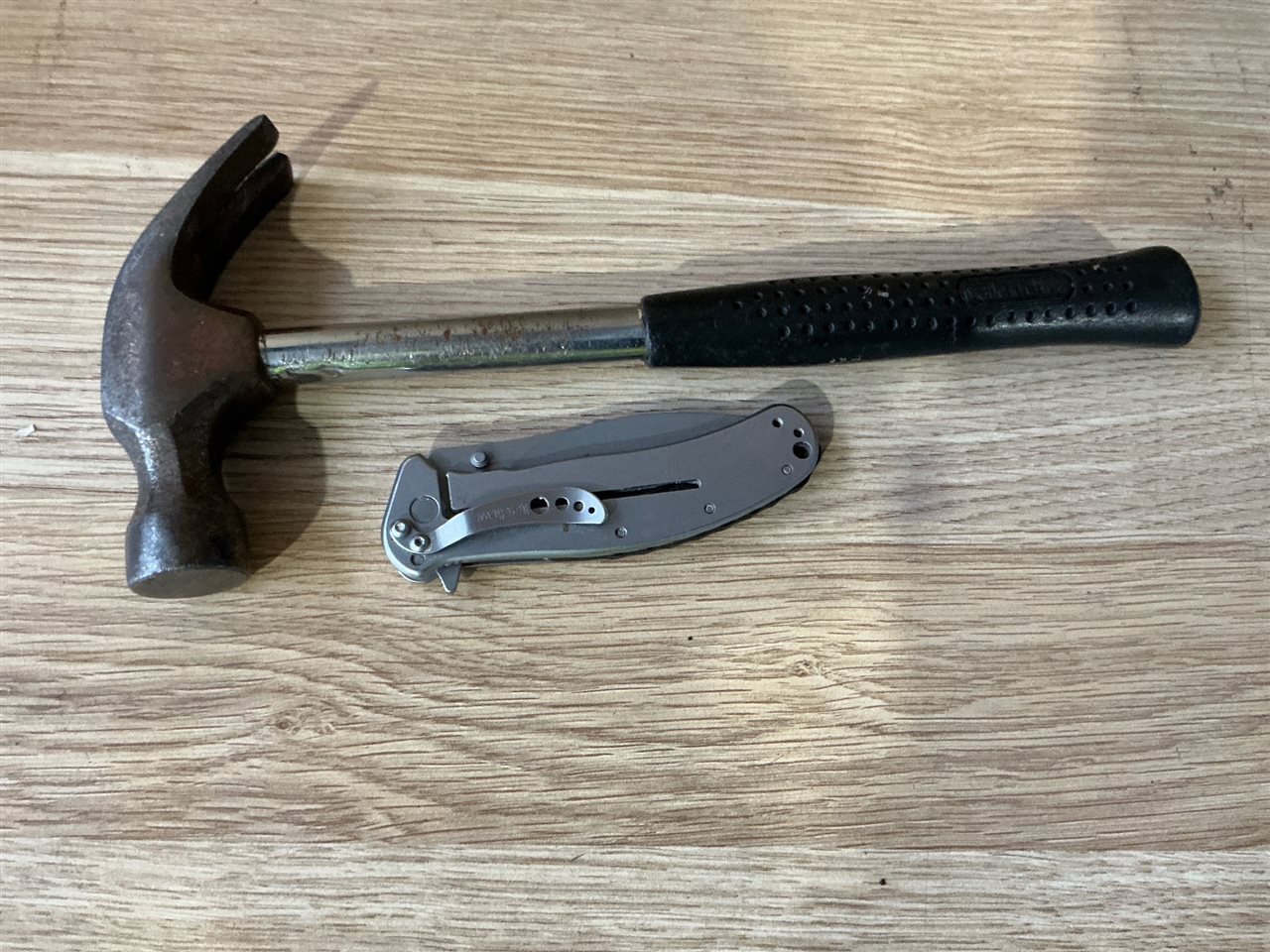 Box Cutter and Hammer