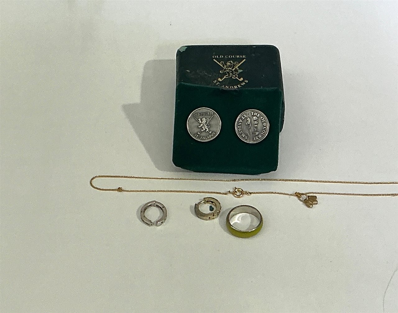 Costume Jewellery - Neck Chain, Loose Earrings, Ring and Cufflinks