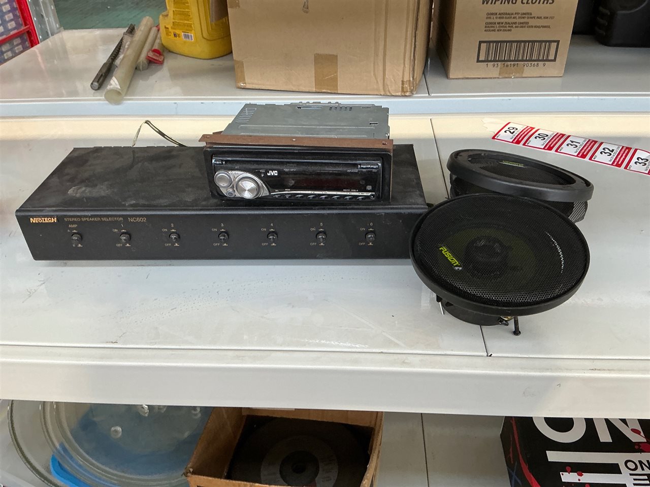 JVC Car CD Player , Speakers and Neo Tech Stereo Speaker Selector
