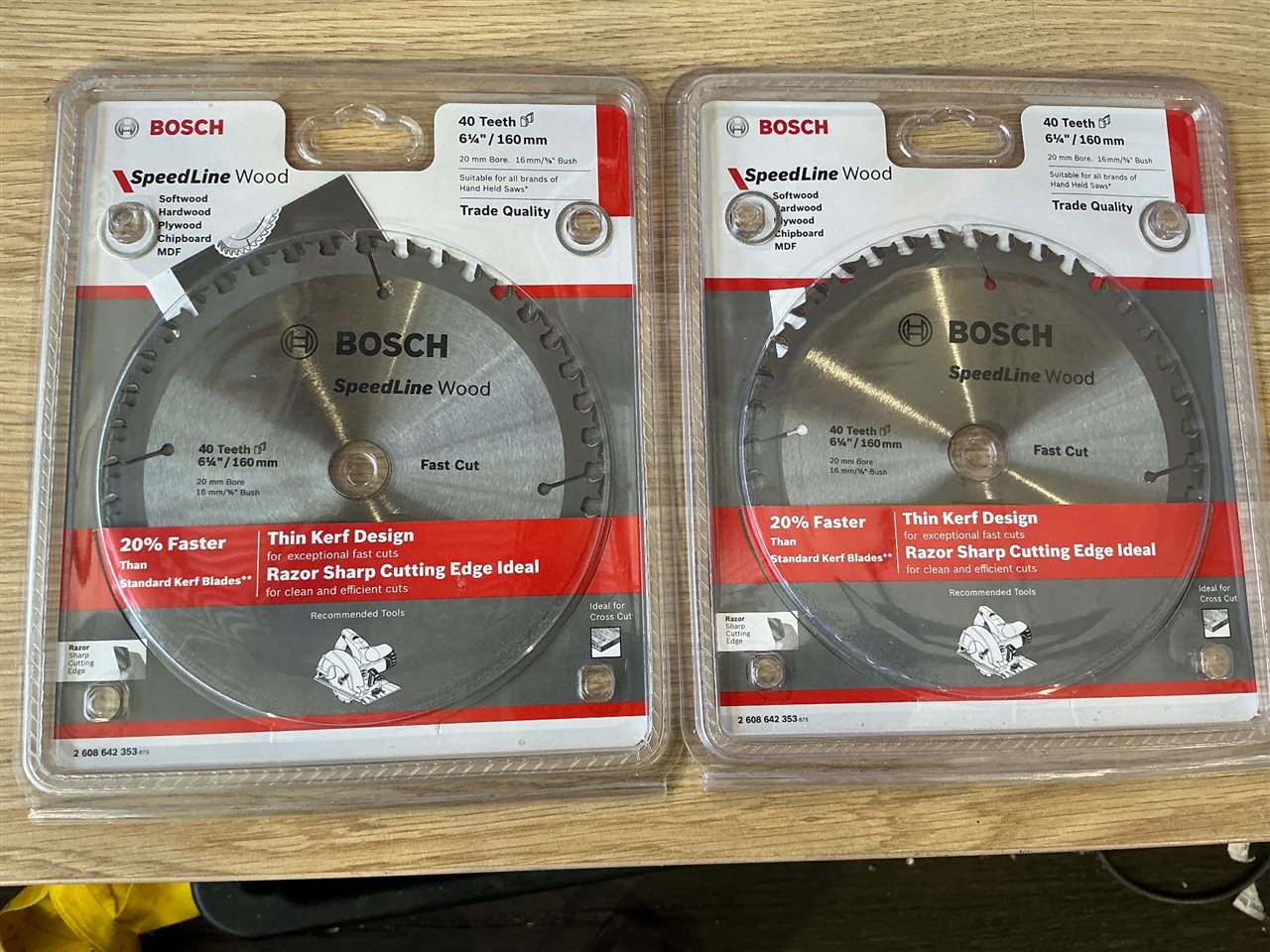 Bosch Circular Saw Blades Quantity of 2 -160 mm x20 mm Bore -Timber Cutting