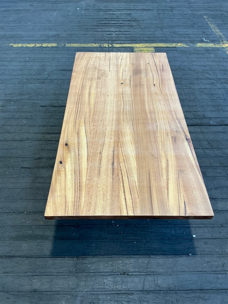 Coffee Table - Timber Top with Steel Base - Small Mark On Table Top.