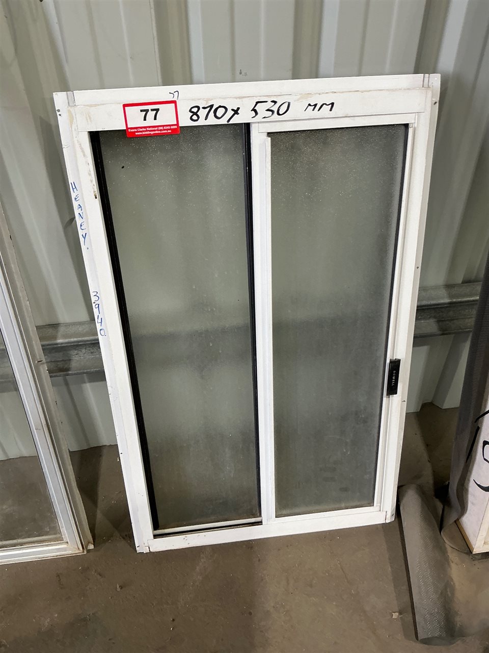 Frosted Window 530mm W x 870mm H (Located At Wingfield)