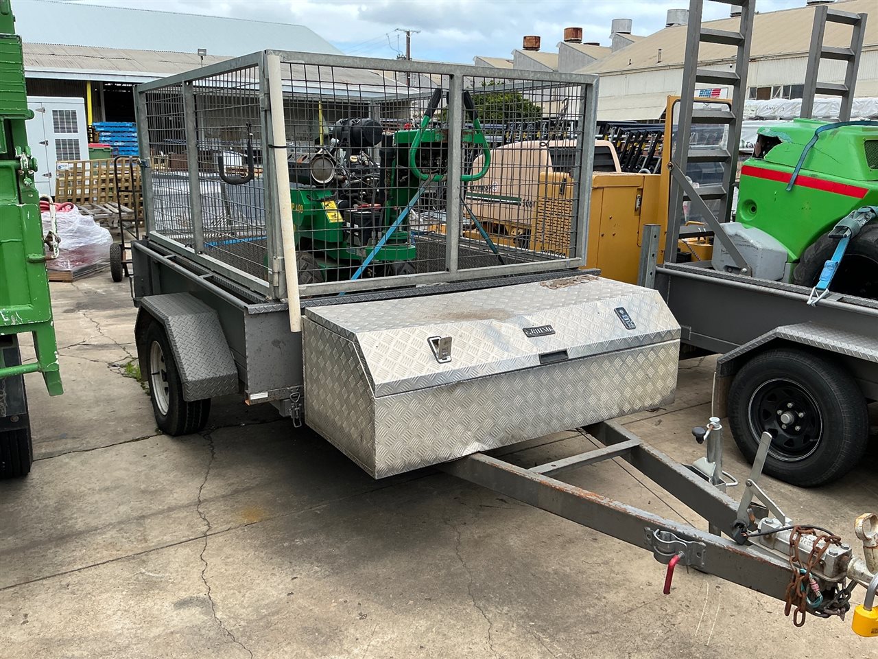 Trailer 7 x 5 Basic Trailers -Year 2021 (08) Single Axle Cage Tipper Trailer -50 mm Tow Hitch -Registation Number S458-TIY - expired -  GVM 1350 kg.