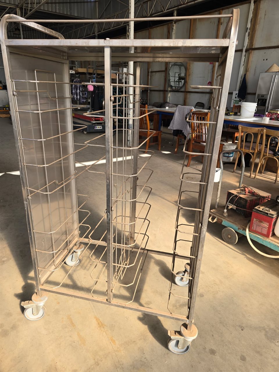 Stainless Steel Trolley -880 x 630 x 1580 mm High- Collect From Penfield Gardens )