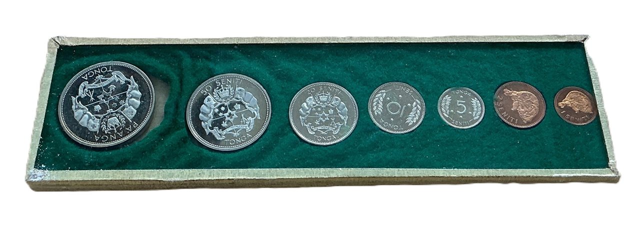 Kingdom of Tonga Seven-Coin Set In A Display Case