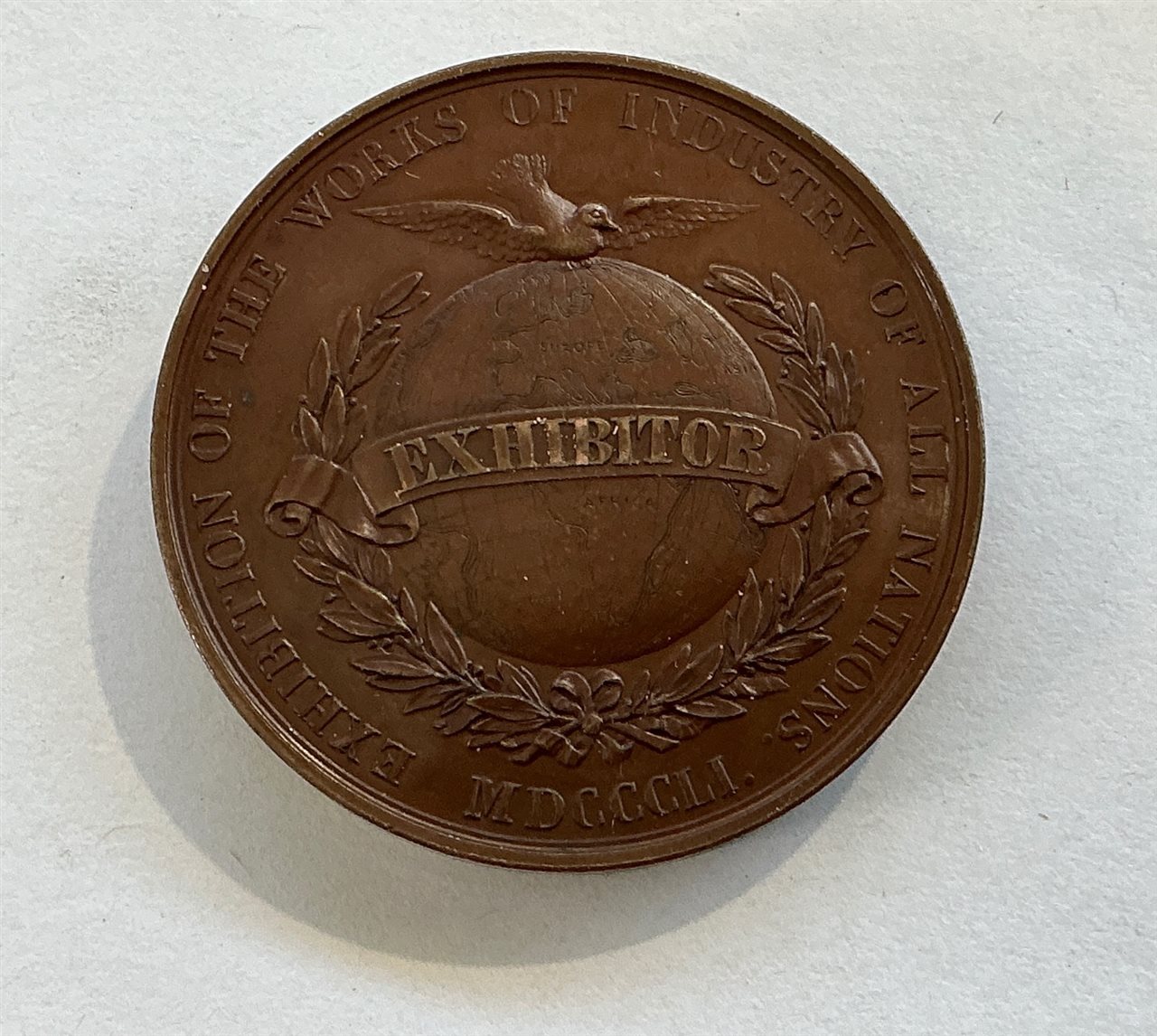 1851 Great Exhibition Exhibitor's Medal – Bronze