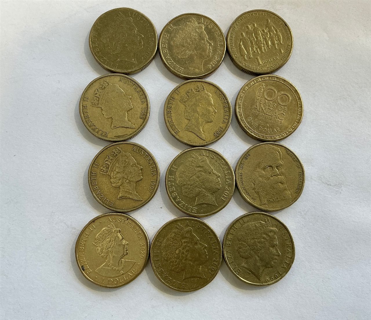 Australian $1 Coins – Lot of 12, Including Commemoratives