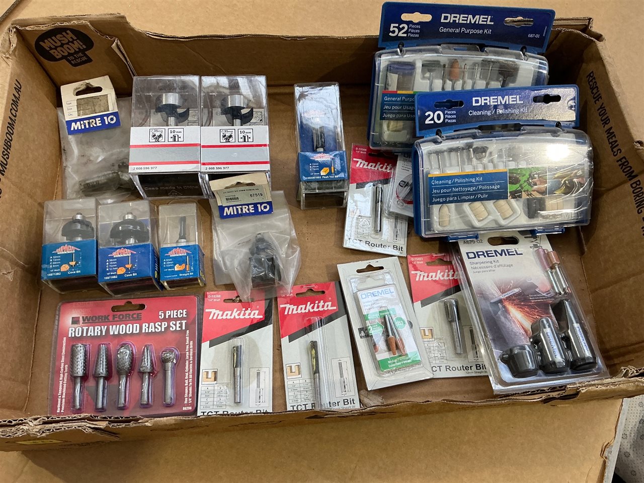 Dremel Polishing Kits, and. Quantity of. Router Bits