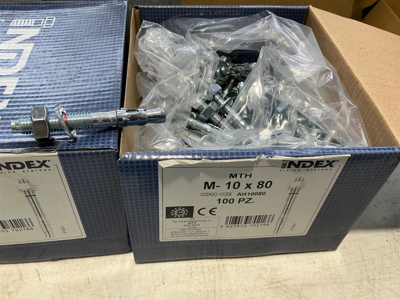 Anchor Lock Bolts- Packe of 100 Bolts - M-10 x 80 mm