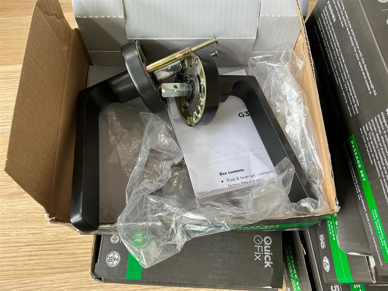 Lever Door Handles  Black - Incomplete -Missing  Barrels