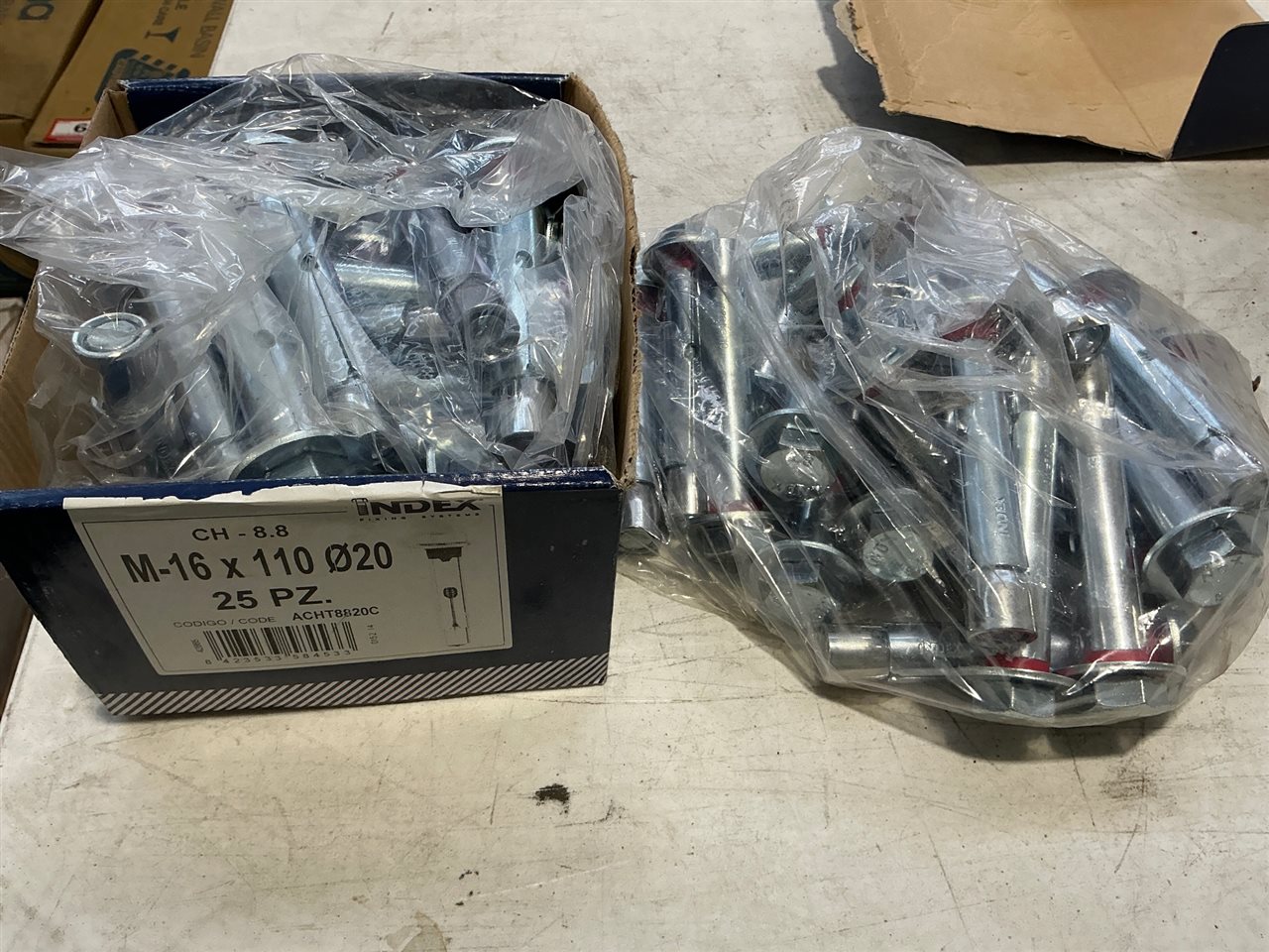 HD Anchor Lock Bolts-  M-16/x 110  mm (20 mm Dia) - 2 Packets of 25  Bolts