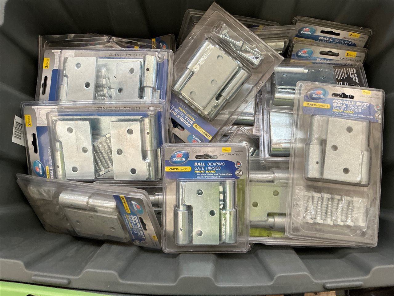 Tub of Approx 40- Asstd Sizes Galv. & Zinc