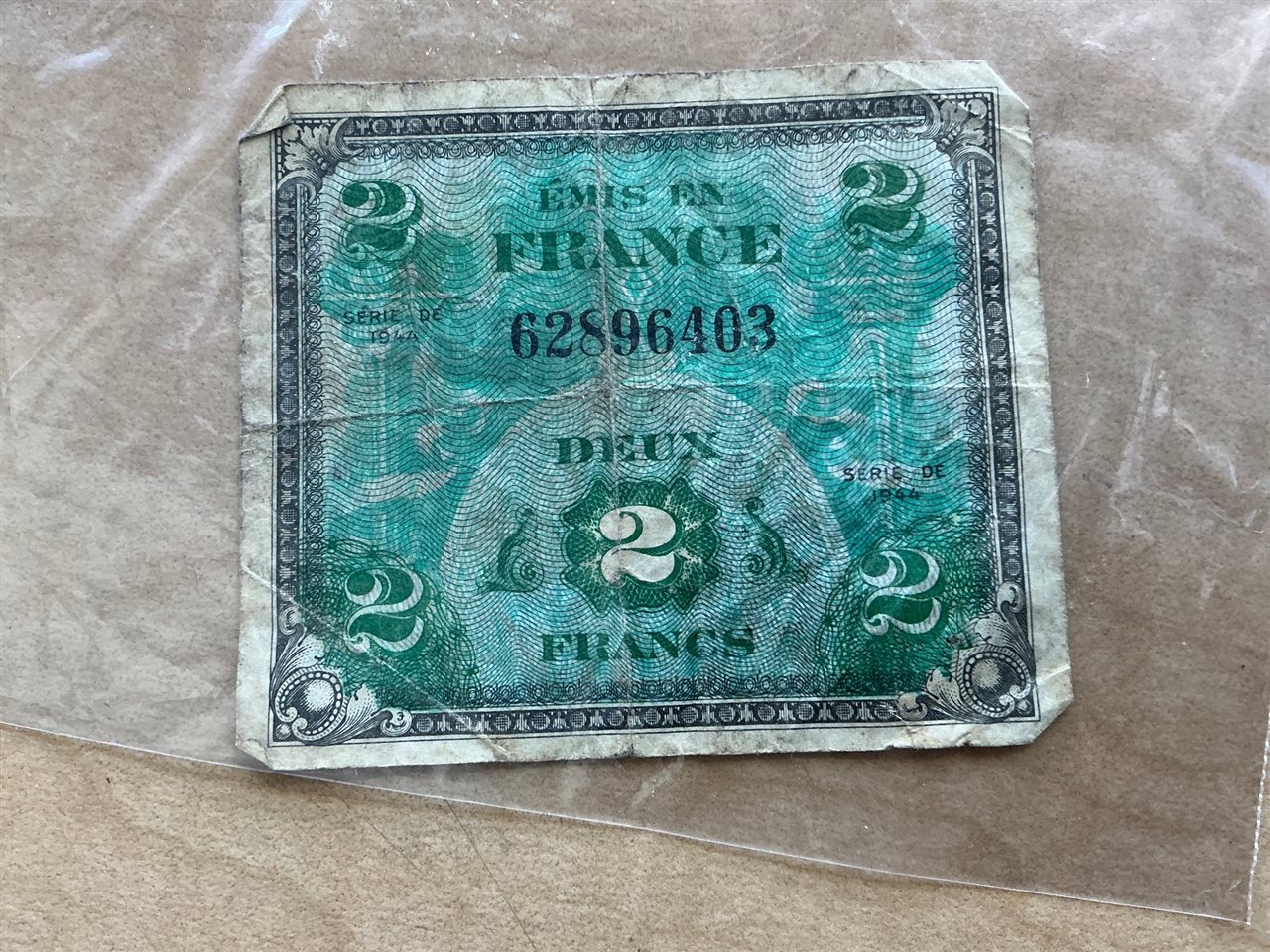 France 2 Francs Allied Military Currency – Série de 1944