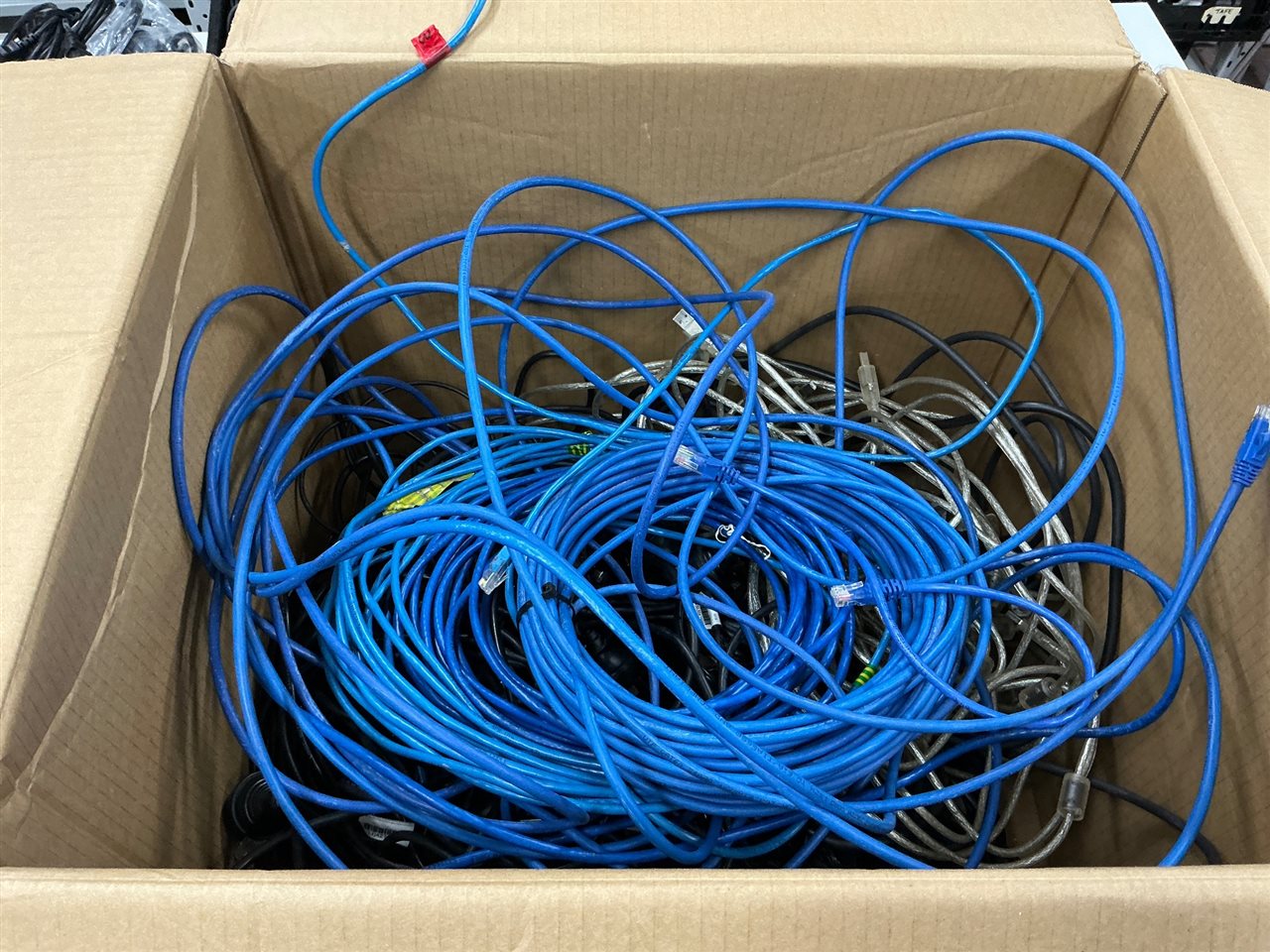 Large Quantity of Various Power Cords, USB, HDMI Leads and Network Cables