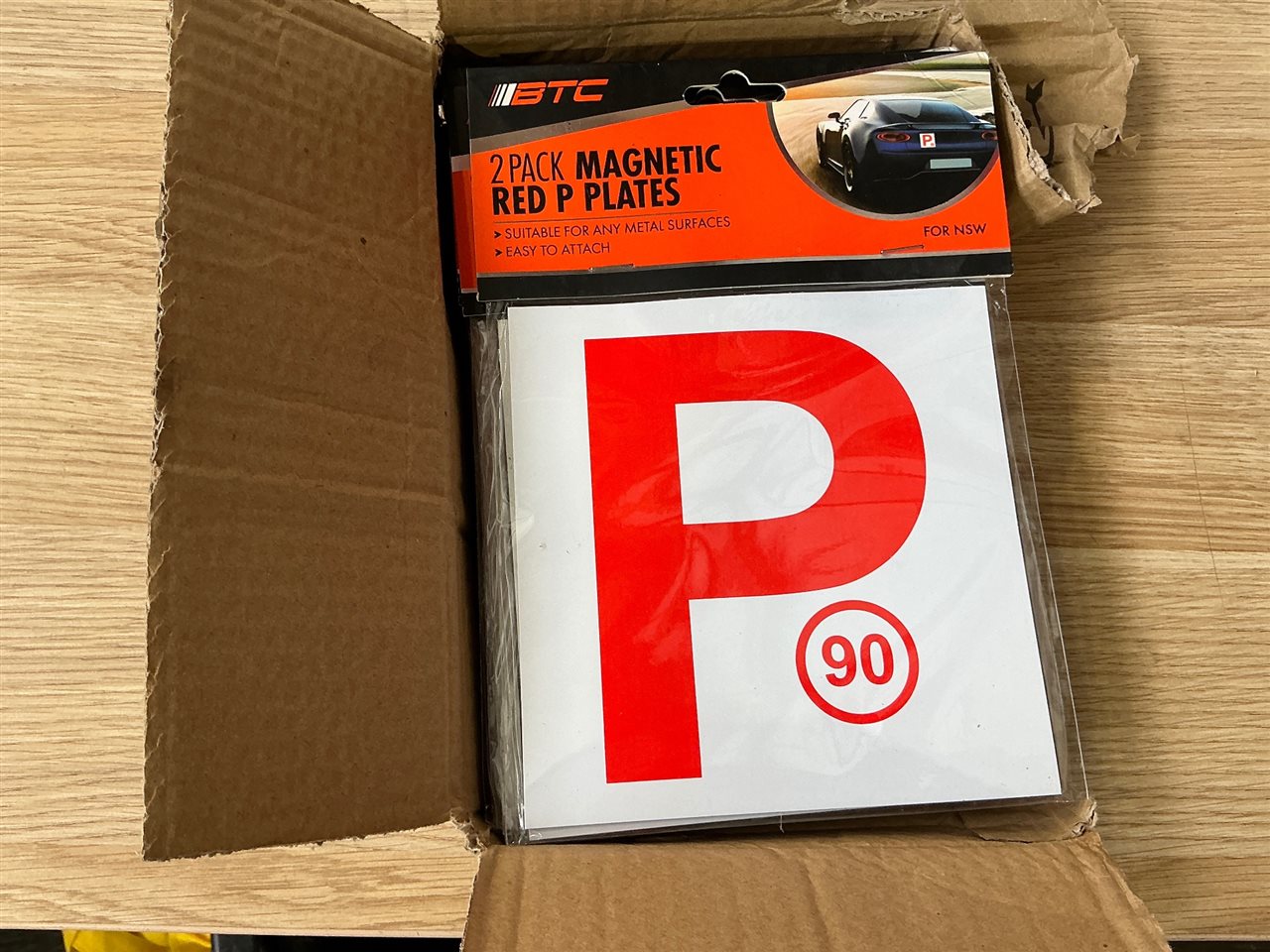 Magnetic Red  P Plate -Quantity of 24 x2 Pack