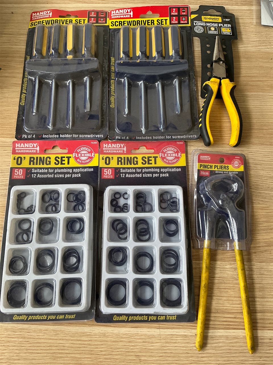 Screwdriver Sets ,Long Nose  Pliers , Pinchers - and 2  O-ring Sets