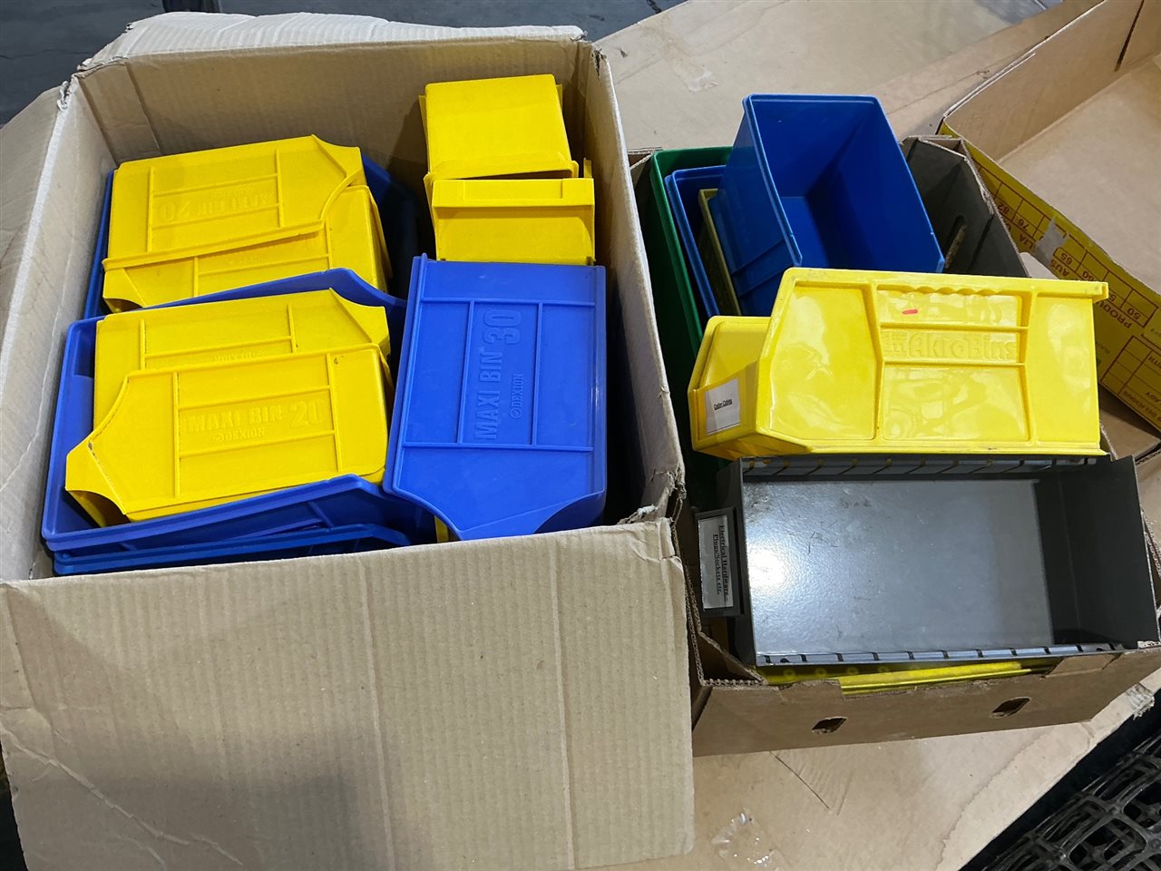 Quantity of 2 Cartons Plastic Parts Drawers