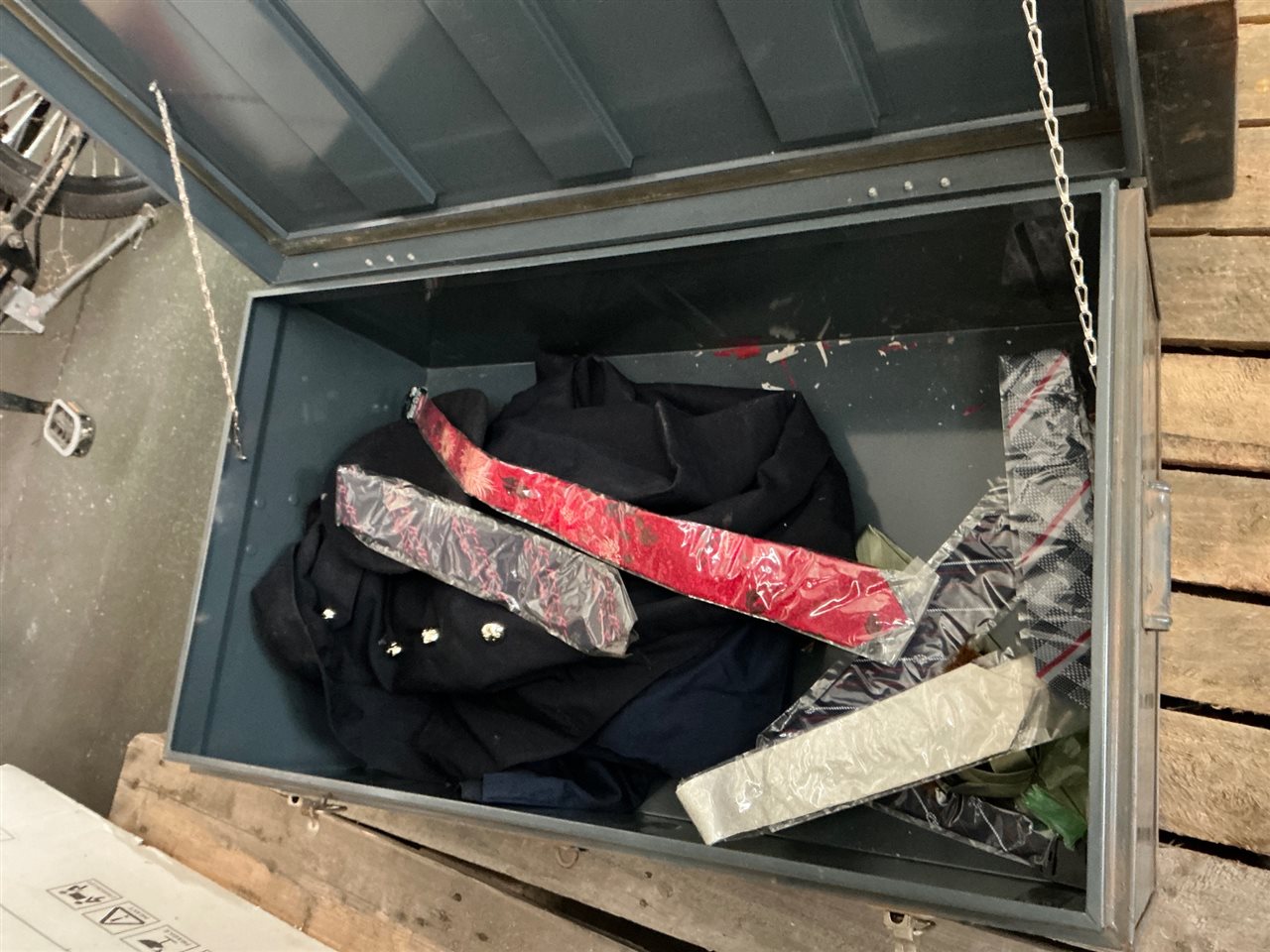Steel Trunk  with Clothing