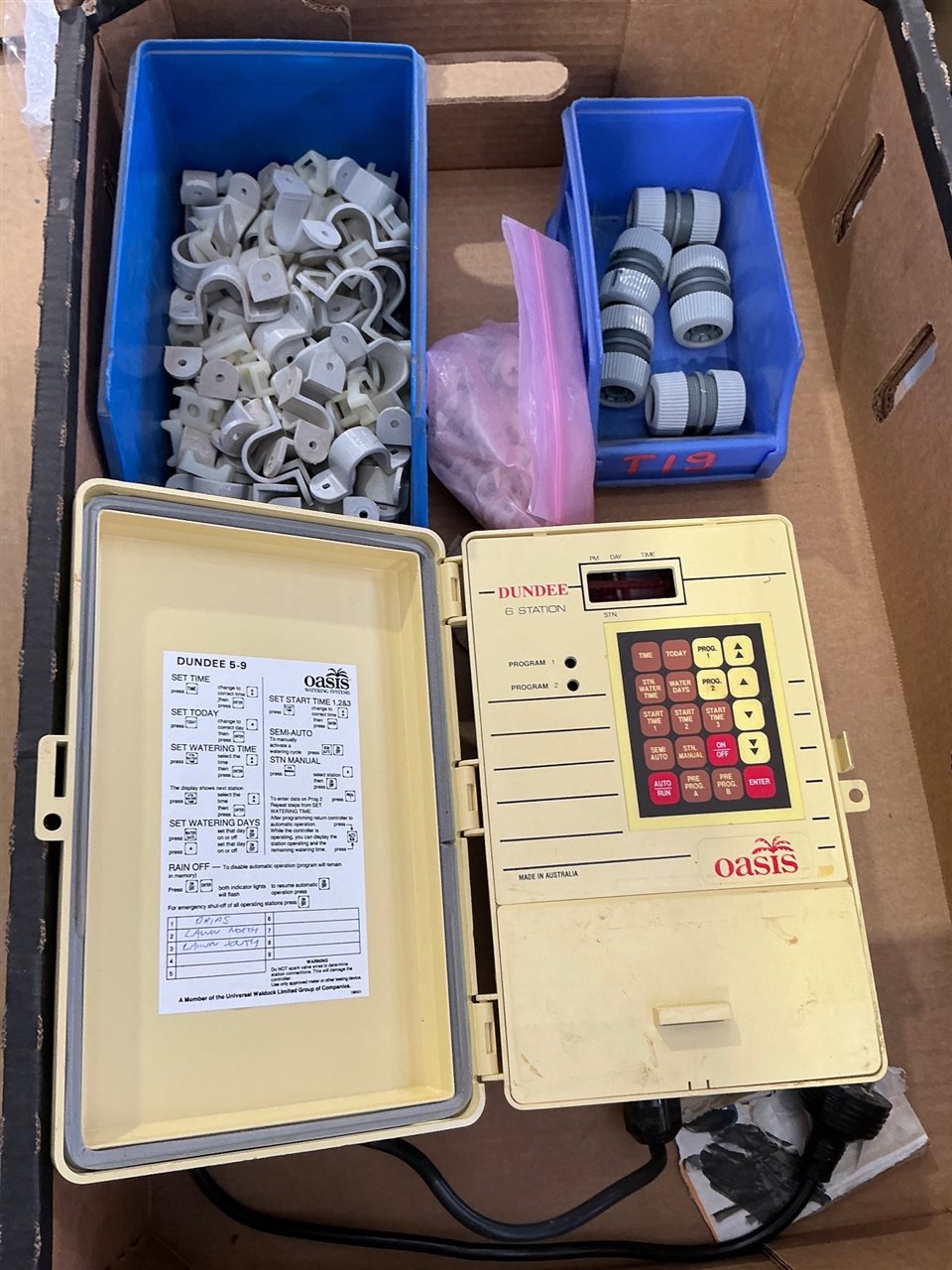 Irrigation Water Timer Six Station and  Conduit Saddles