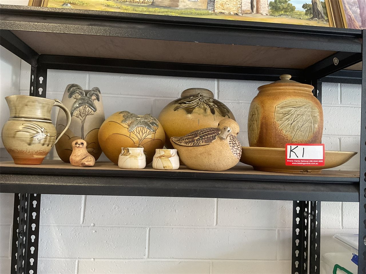 Assorted Pottery Items, Vases, Storage Container And Ornaments