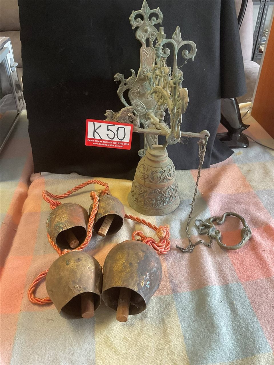 Brass Front Door Bells And 4 Cowbells