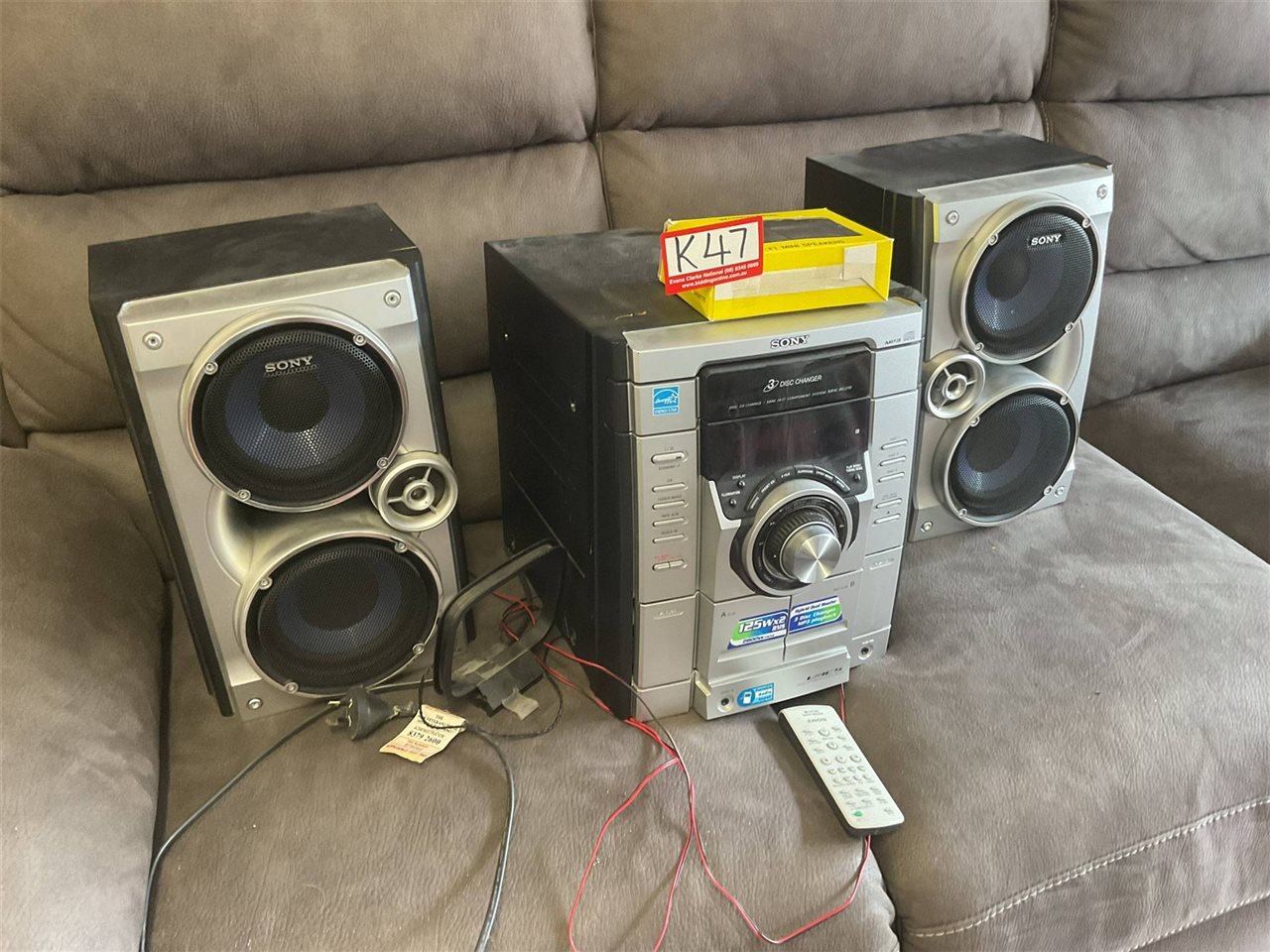 Pair Of Sony Speakers, Sony MP3 Compact Disc Unit With Remote And Pair Of Mini Speakers, Not Tested "Sold As Is"