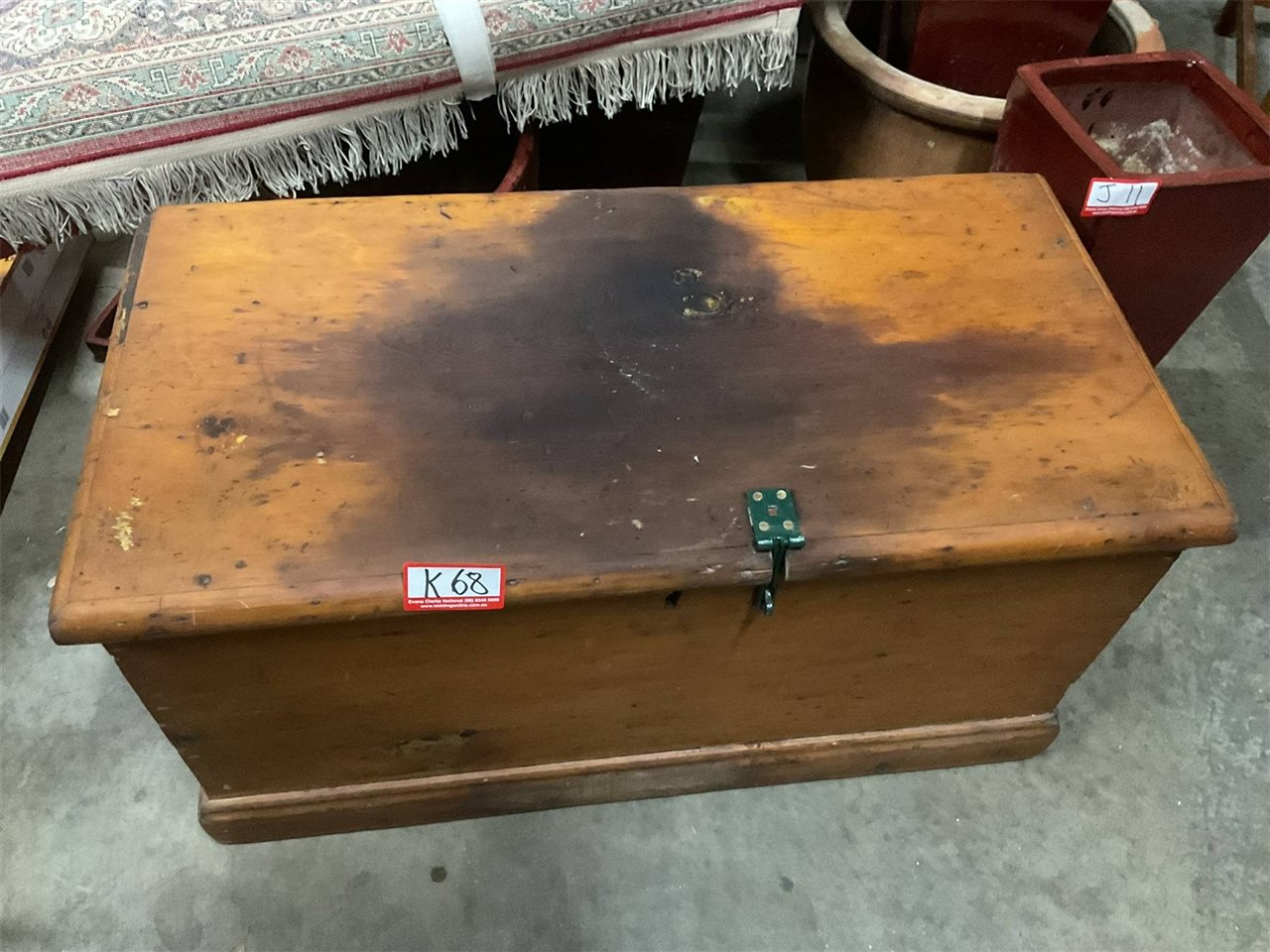 Vintage Blanket Box/Chest 96 Cm X 48 Cm Deep X 48 Cm High, 2 Brown Toned Pure New Wool Blankets Plus A Vintage Chair