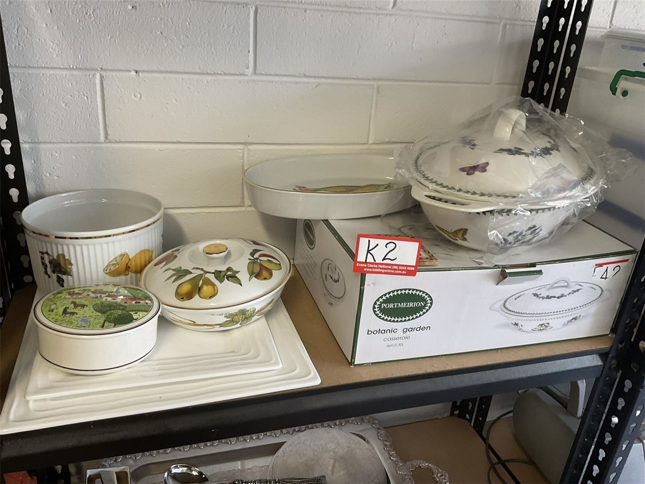 Portmeirion Botanic Garden 4 Pint Casserole, Royal Worcester Casserole, Soufflé Dish And Villeroy And Boch Dish With Bowl And Platters