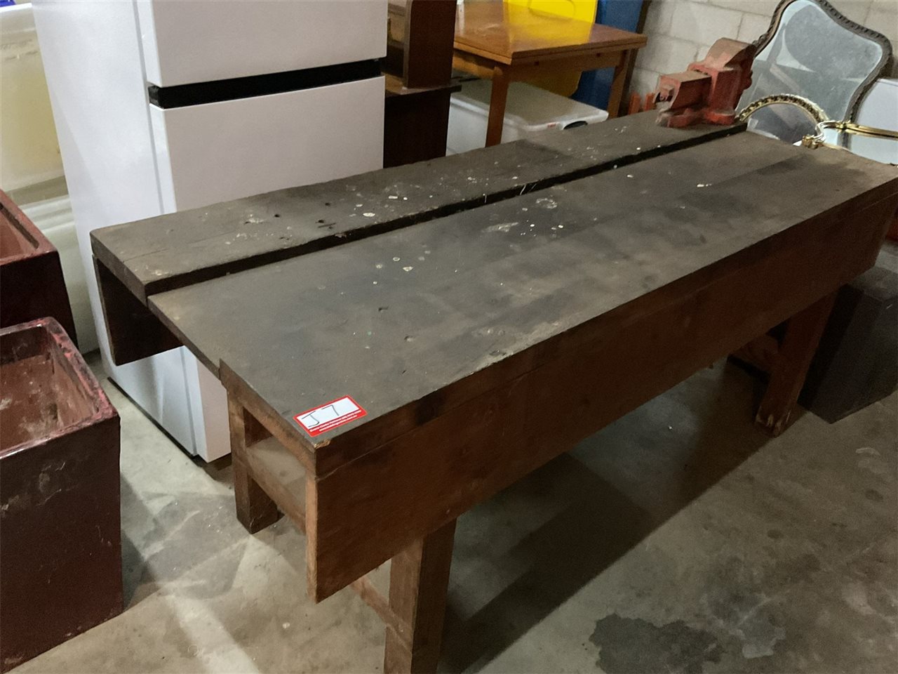 Timber Workbench And Vice, 76 Cm Long X 76 Cm High X 60 Cm Wide