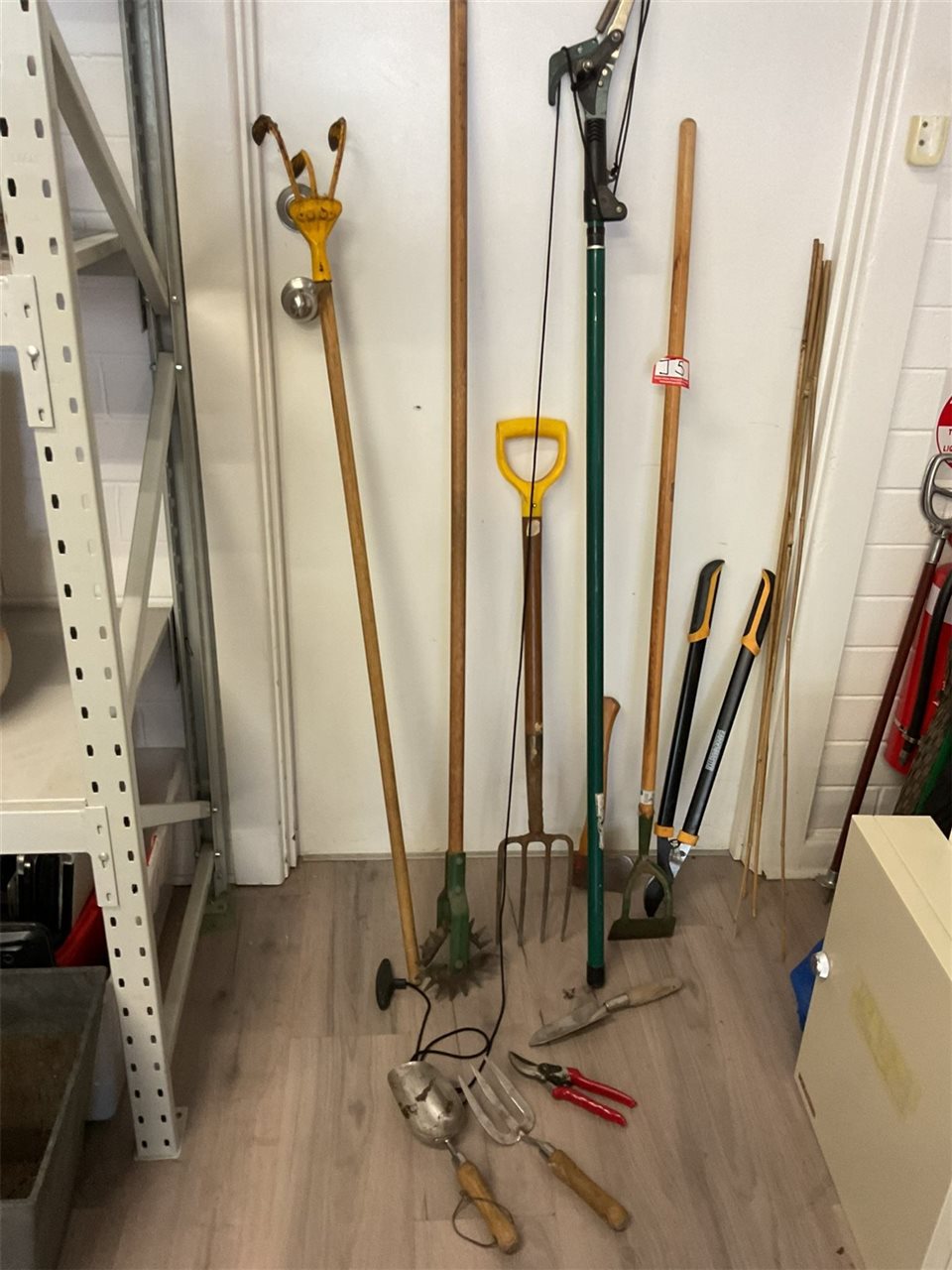 Garden Tools, Secateurs, Hoes, Small Spade And Fork, Long Secateurs Etc