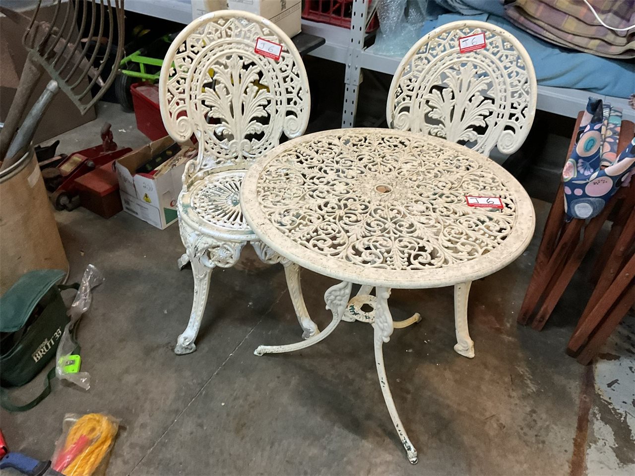 Garden Setting, 2 Chairs And Round Table, 65 Cm Diameter X 64 Cm High