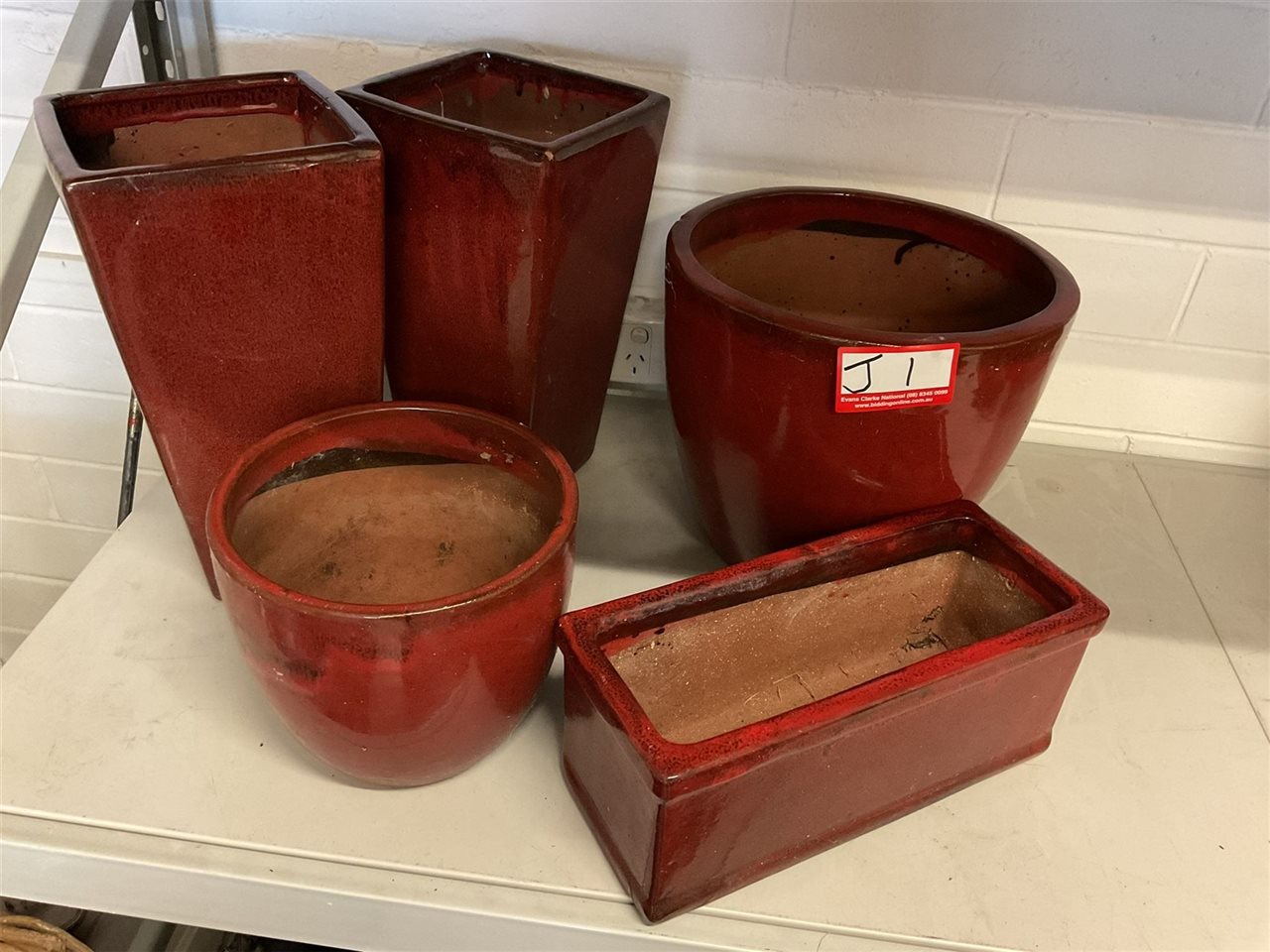 5 Garden Pots, Tallest 35 Cm