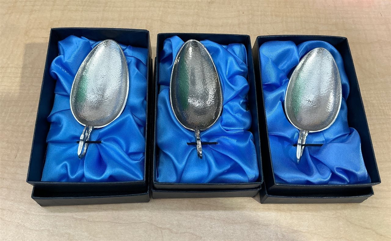 Metal Caddy Spoons with Loop Handles - With Boxes Quantity of 3